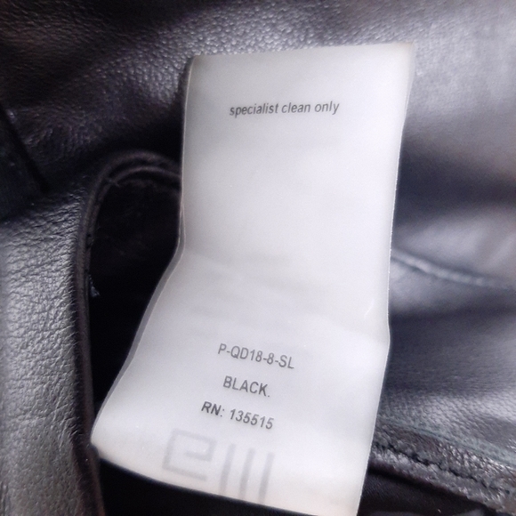 Chris Gramer black sheepskin leather stretch ponte pants skinny mob wife moto - Picture 8 of 8